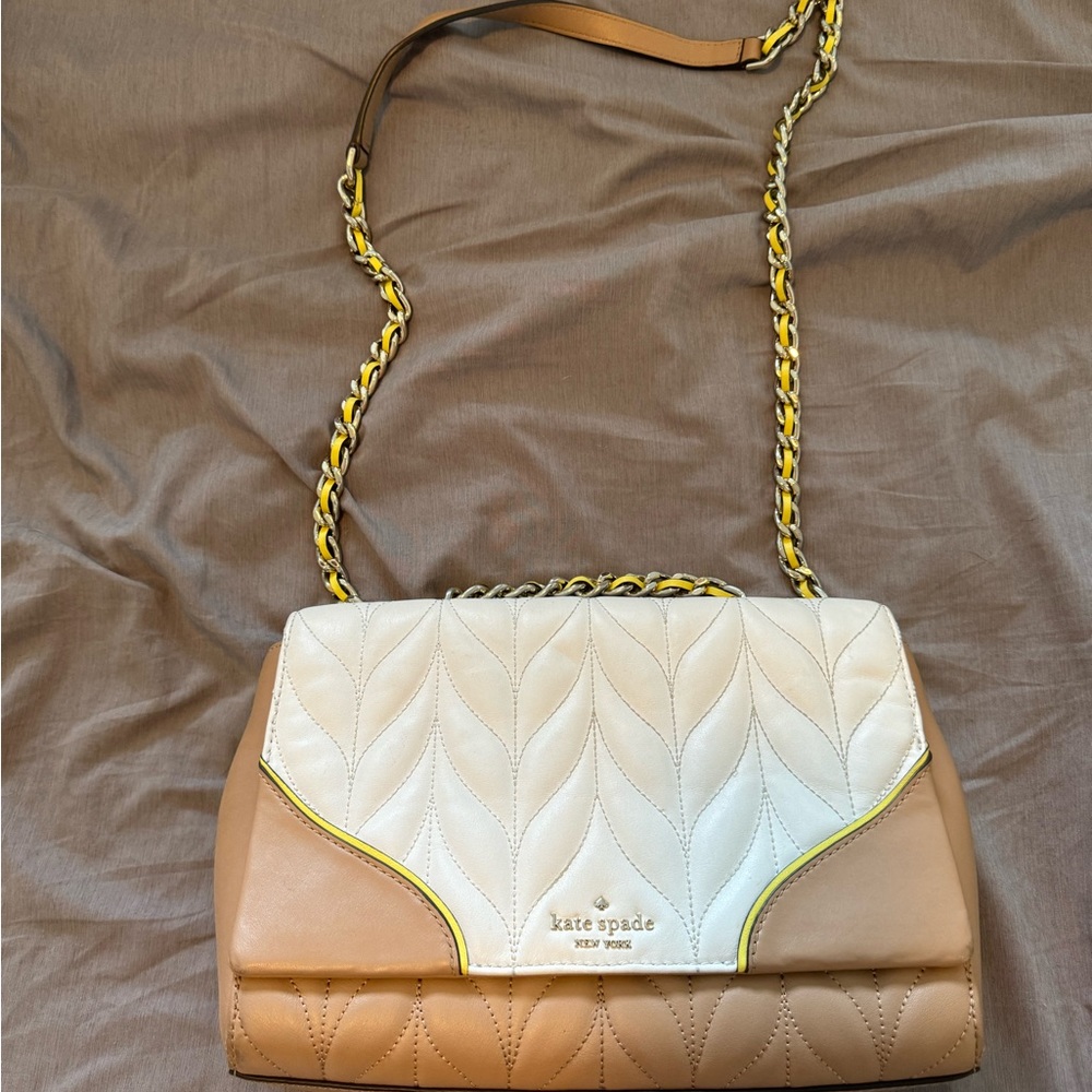 Kate Spade Cream and Tan Crossbody Bag